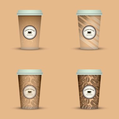 Yaratıcı dizi kahve kupaları tasarım götürün.