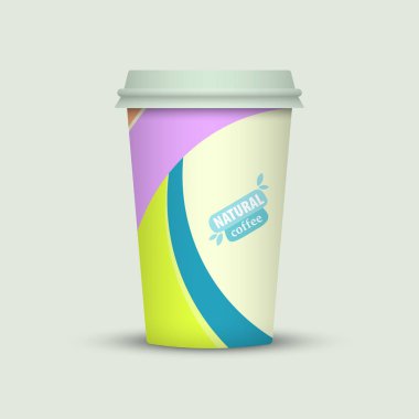 yaratıcı kahve Kupası şablonu açık renkli üzerinde 