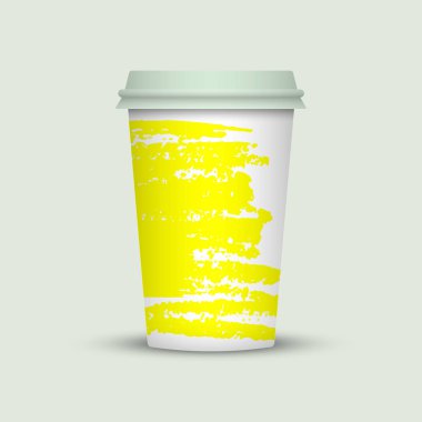 Işık arka plan üzerinde renkli kahve fincanı