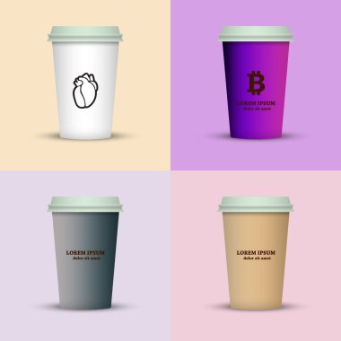 Yaratıcı dizi kahve kupaları tasarım götürün.