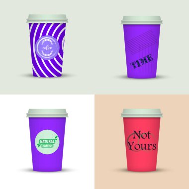 Yaratıcı dizi kahve kupaları tasarım götürün.