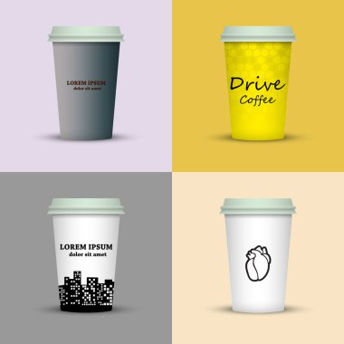 Yaratıcı dizi kahve kupaları tasarım götürün.