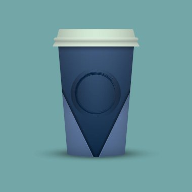 Yaratıcı kahve Kupası şablonu renk arka plan üzerinde 