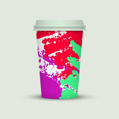 Işık arka plan üzerinde renkli kahve fincanı