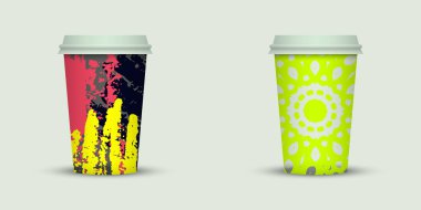 Suluboya götürün kahve fincanı yaratıcı tasarım.