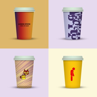 Yaratıcı dizi kahve kupaları tasarım götürün.