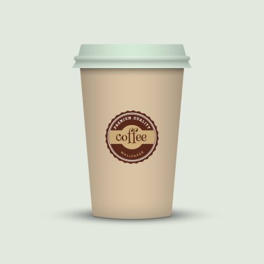 Işık arka plan üzerinde renkli kahve fincanı