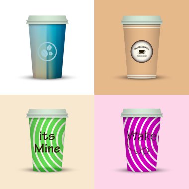 Yaratıcı dizi kahve kupaları tasarım götürün.