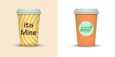 Yaratıcı tasarım için kahve bardakları götürün.