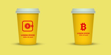 renk arka plan üzerinde iki kahve fincanı