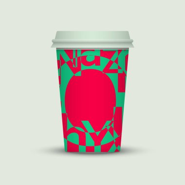 Işık arka plan üzerinde renkli kahve fincanı