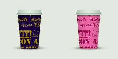 açık renkli yaratıcı kahve kupaları şablonu 