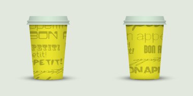 açık renkli yaratıcı kahve kupaları şablonu 