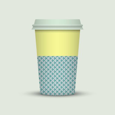 Işık arka plan üzerinde renkli kahve fincanı