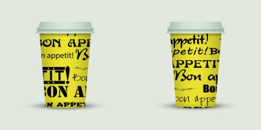 açık renkli yaratıcı kahve kupaları şablonu 