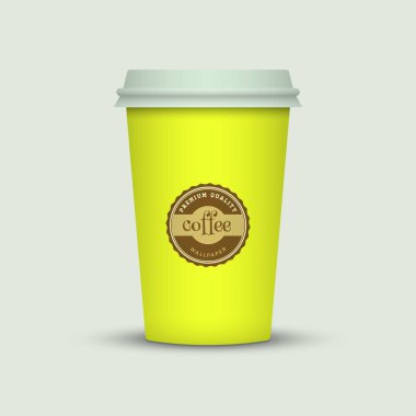 Işık arka plan üzerinde renkli kahve fincanı