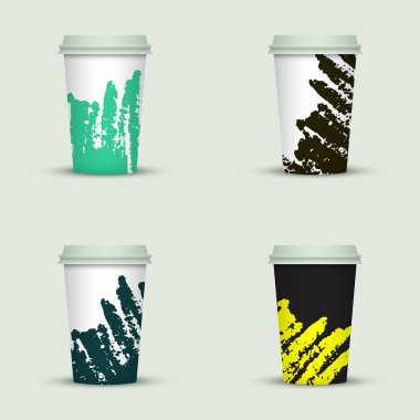 Yaratıcı dizi kahve kupaları tasarım götürün.