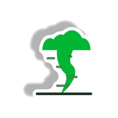 Kağıt etiket tarzı simgesinde kasırga