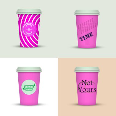 Yaratıcı dizi kahve kupaları tasarım götürün.