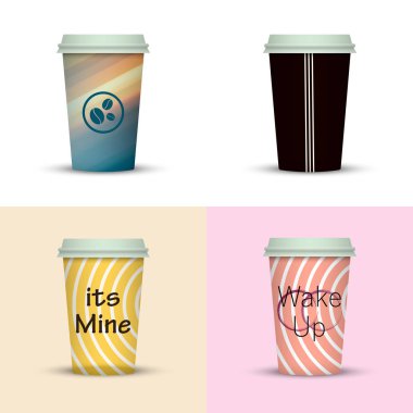 Yaratıcı dizi kahve kupaları tasarım götürün.