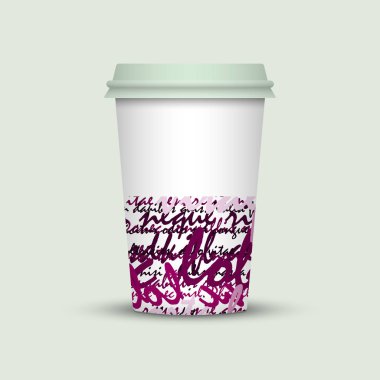 Işık arka plan üzerinde renkli kahve fincanı