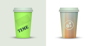 Yaratıcı tasarım için kahve bardakları götürün.