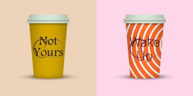 Yaratıcı tasarım için kahve bardakları götürün.