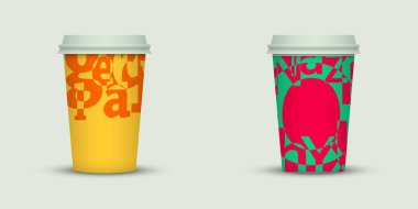 İki kahve fincanı illüstrasyon vektör 