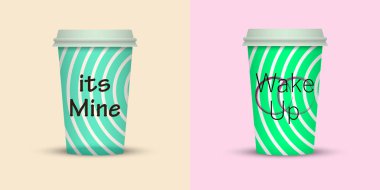 Yaratıcı tasarım için kahve bardakları götürün.