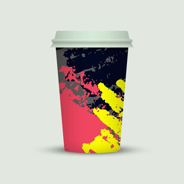 Copo Café Colorido Fundo Claro —  Vetores de Stock