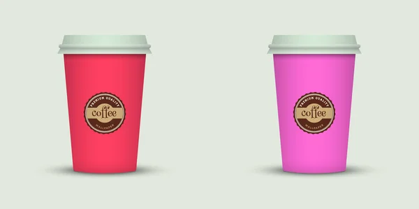 Zwei Kaffeetassen Vektor Illustration — Stockvektor