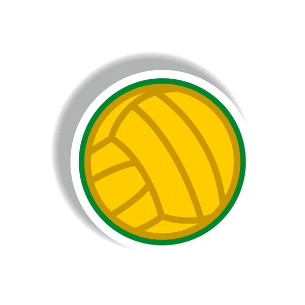 Pelota Voleibol Estilo Pegatina Papel — Vector de stock