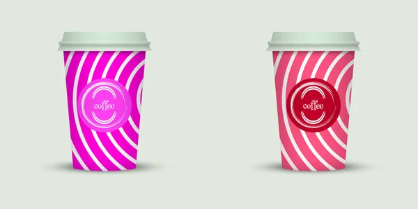 Diseño Creativo Tazas Café Para Llevar — Vector de stock