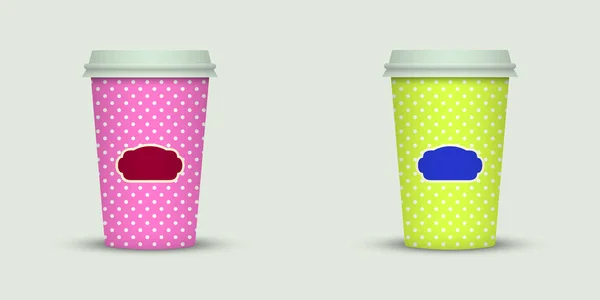 Açık Renkli Yaratıcı Kahve Kupaları Şablonu — Stok Vektör