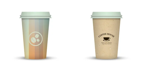 Design Creativo Tazze Caffè Asporto — Vettoriale Stock