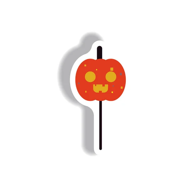 Halloween Pumpkin Paper Sticker Style — Stock Vector