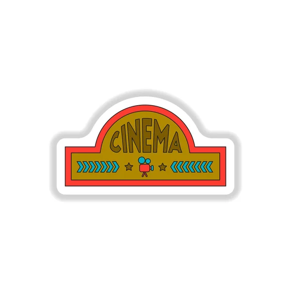 Ilustración Vectorial Papel Adhesivo Estilo Cine Signo — Vector de stock