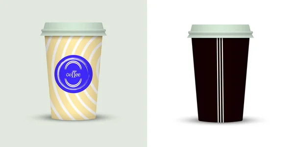 Creatief Ontwerp Voor Klaarmaaltijden Koffie Kopjes — Stockvector