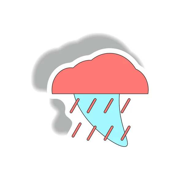 Rain Cloud Paper Sticker Style — Stock Vector