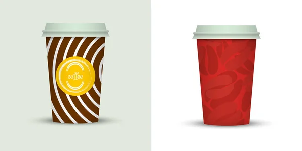 Diseño Creativo Para Llevar Tazas Café — Vector de stock