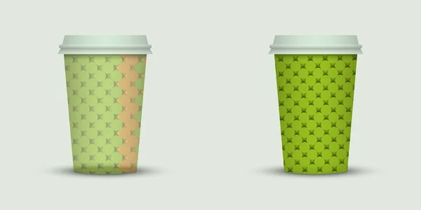 Dois Copos Café Ilustração Vetorial — Vetor de Stock