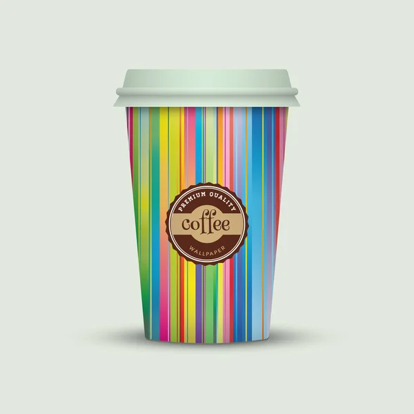 Copo Café Colorido Fundo Claro — Vetor de Stock