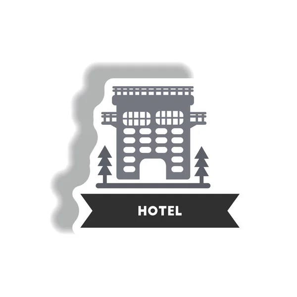 在纸质标签中建立酒店时尚图标 — 图库矢量图片