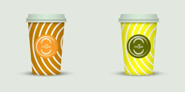 Diseño Creativo Tazas Café Para Llevar — Archivo Imágenes Vectoriales