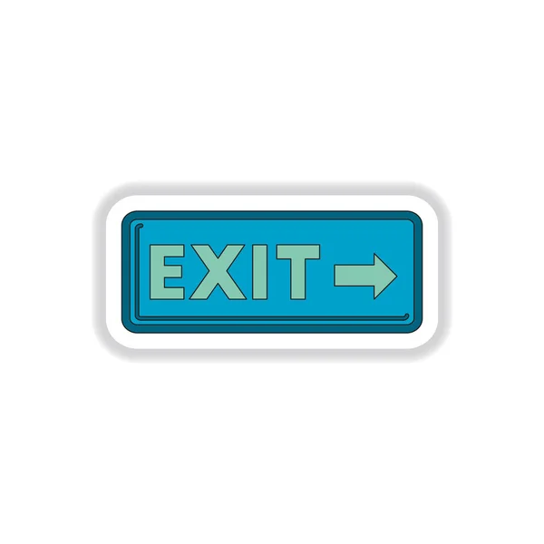 Exit Lamp Cinema Paper Sticker Style — Stock Vector