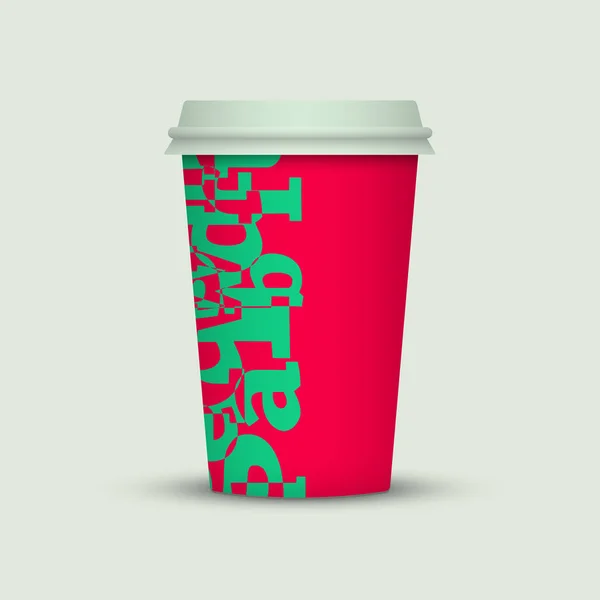 Colorida Taza Café Sobre Fondo Claro — Vector de stock