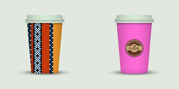 Dos Tazas Café Vector Ilustración — Vector de stock