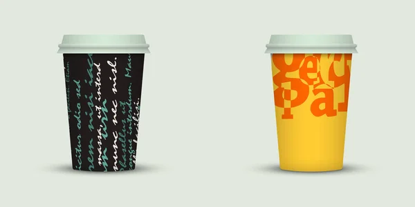 Dois Copos Café Ilustração Vetorial — Vetor de Stock