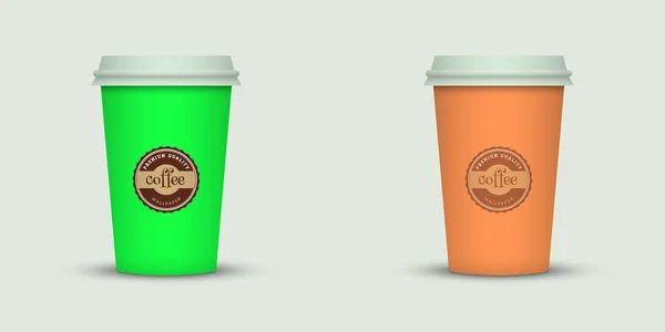 Csésze Kávé Két Vektor Illusztráció — Stock Vector