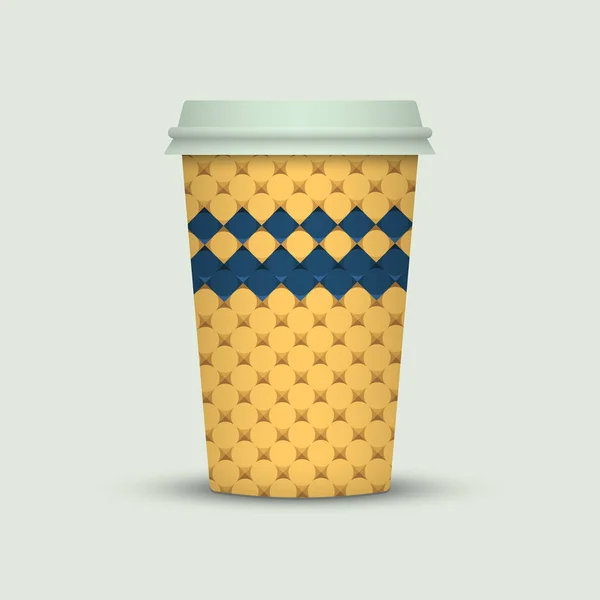 Modèle Tasse Café Créatif Sur Fond Clair — Image vectorielle